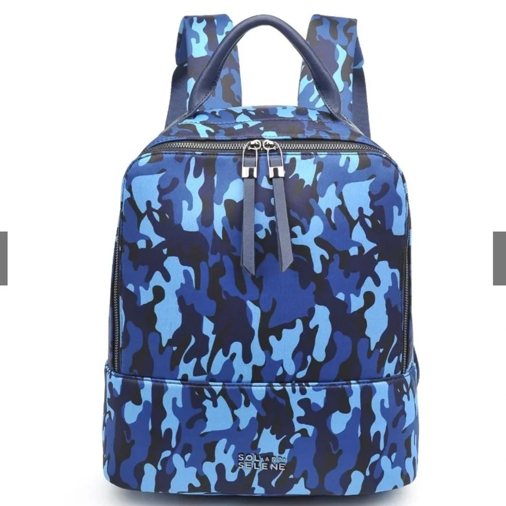 NEW Sol And Solene Cloud Nine Blue Camo Backpack